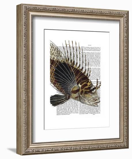 Vintage Spiky Fish-Fab Funky-Framed Art Print