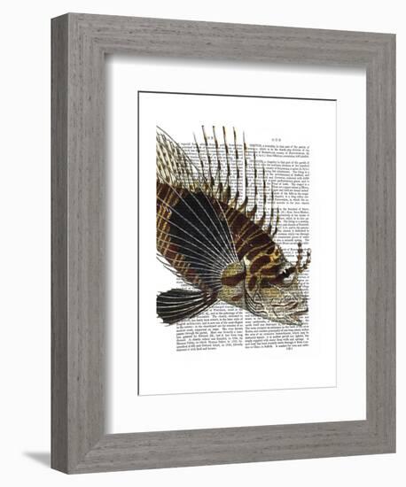 Vintage Spiky Fish-Fab Funky-Framed Art Print