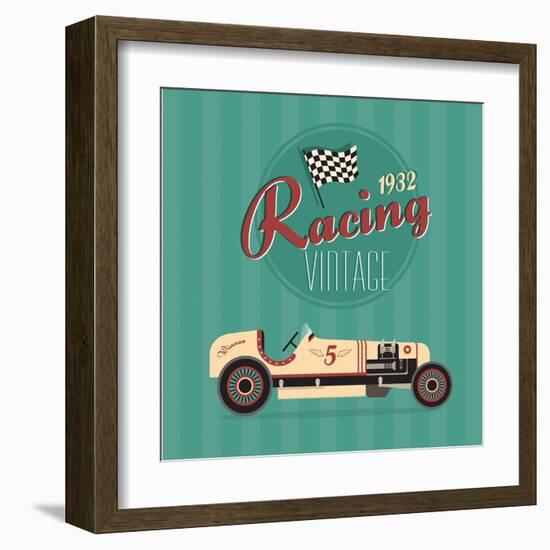 Vintage Sport Racing Cars-vector pro-Framed Art Print