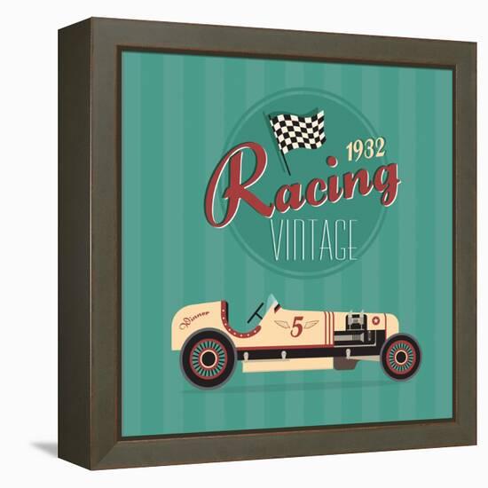 Vintage Sport Racing Cars-vector pro-Framed Stretched Canvas