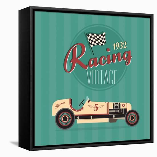 Vintage Sport Racing Cars-vector pro-Framed Stretched Canvas