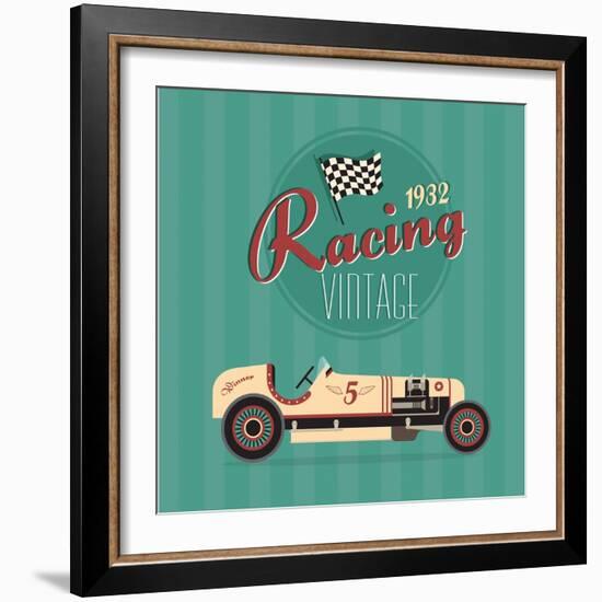 Vintage Sport Racing Cars-vector pro-Framed Art Print