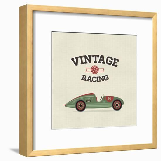 Vintage Sport Racing Cars-vector pro-Framed Art Print