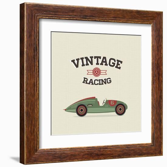 Vintage Sport Racing Cars-vector pro-Framed Art Print