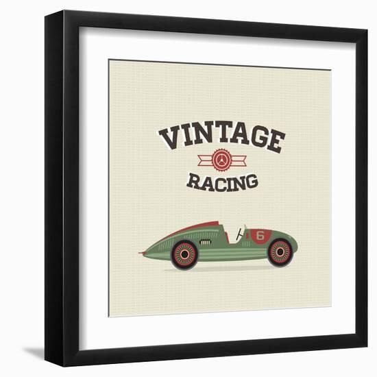 Vintage Sport Racing Cars-vector pro-Framed Art Print