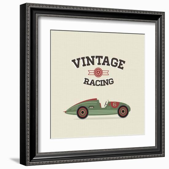 Vintage Sport Racing Cars-vector pro-Framed Art Print