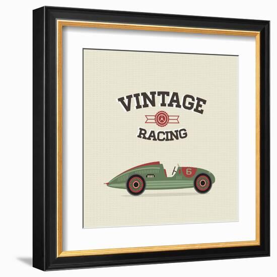 Vintage Sport Racing Cars-vector pro-Framed Art Print