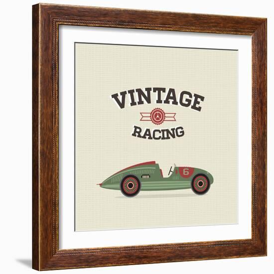 Vintage Sport Racing Cars-vector pro-Framed Art Print