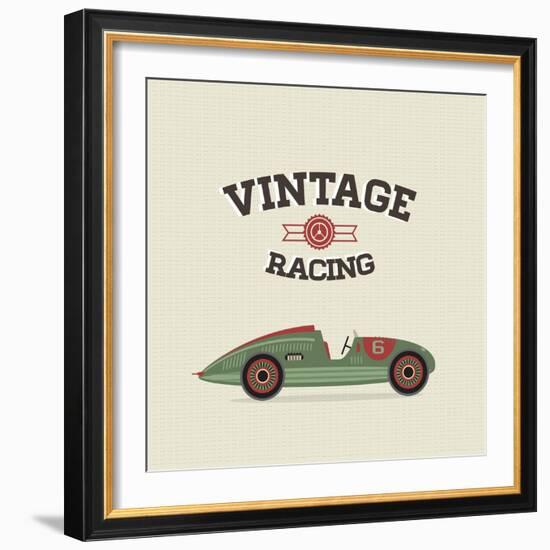 Vintage Sport Racing Cars-vector pro-Framed Art Print