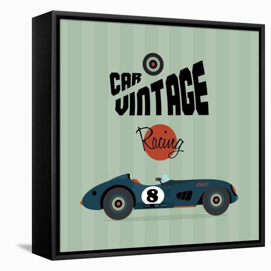 Vintage Sport Racing Cars-vector pro-Framed Stretched Canvas