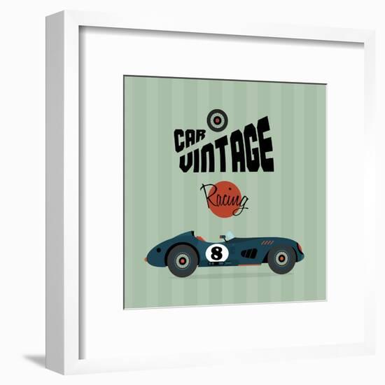 Vintage Sport Racing Cars-vector pro-Framed Art Print