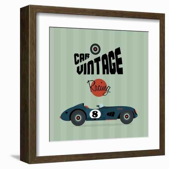 Vintage Sport Racing Cars-vector pro-Framed Art Print