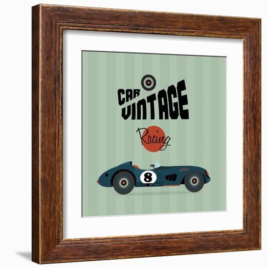 Vintage Sport Racing Cars-vector pro-Framed Art Print