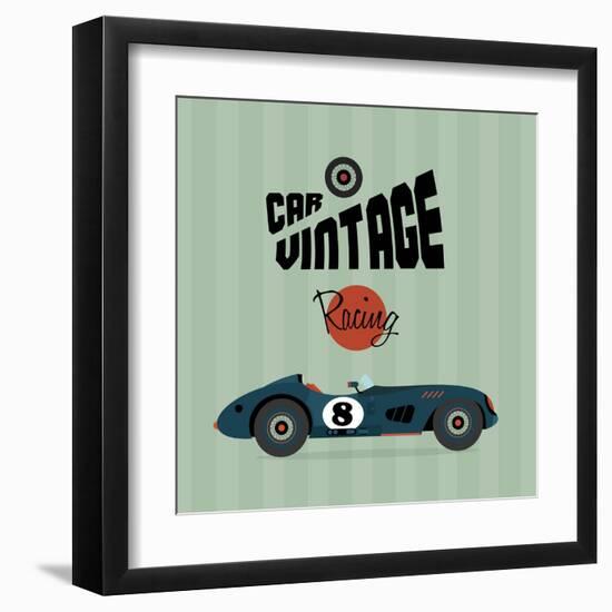 Vintage Sport Racing Cars-vector pro-Framed Art Print