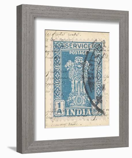 Vintage Stamp I-null-Framed Art Print