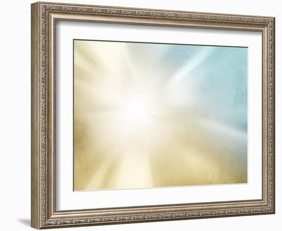 Vintage Starburst Background - Grunge Sunburst - Abstract Sun and Sky Texture-one AND only-Framed Art Print