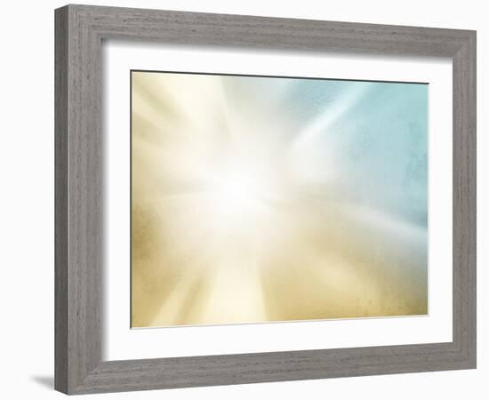 Vintage Starburst Background - Grunge Sunburst - Abstract Sun and Sky Texture-one AND only-Framed Art Print