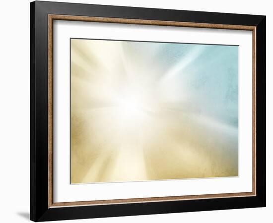 Vintage Starburst Background - Grunge Sunburst - Abstract Sun and Sky Texture-one AND only-Framed Art Print