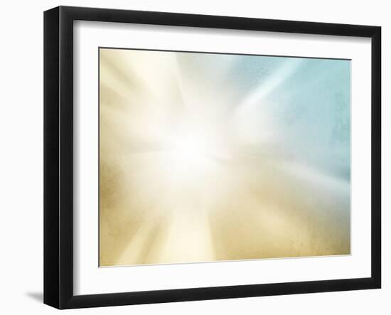 Vintage Starburst Background - Grunge Sunburst - Abstract Sun and Sky Texture-one AND only-Framed Art Print