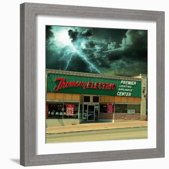 Vintage Street Signage in America for Electrical Shop-Salvatore Elia-Framed Photographic Print