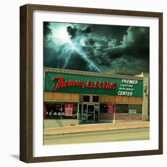 Vintage Street Signage in America for Electrical Shop-Salvatore Elia-Framed Photographic Print