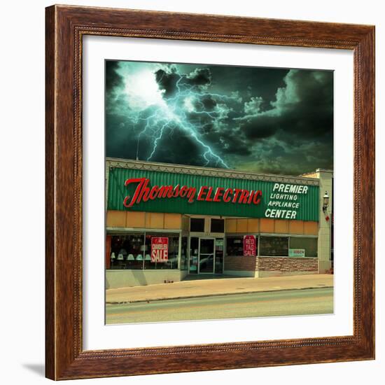 Vintage Street Signage in America for Electrical Shop-Salvatore Elia-Framed Photographic Print