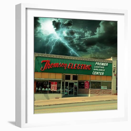 Vintage Street Signage in America for Electrical Shop-Salvatore Elia-Framed Photographic Print