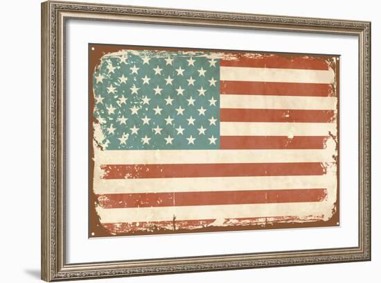 Vintage Style American Flag-Alisa Foytik-Framed Art Print