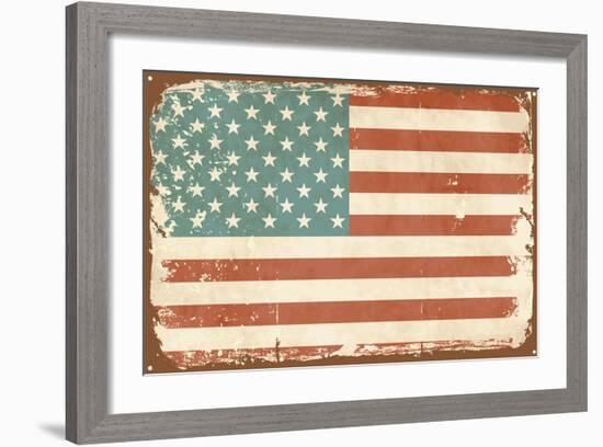 Vintage Style American Flag-Alisa Foytik-Framed Art Print