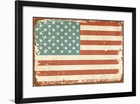 Vintage Style American Flag-Alisa Foytik-Framed Art Print