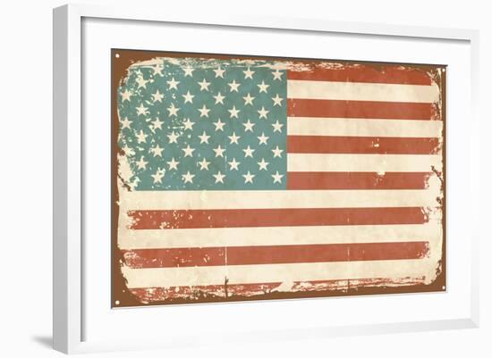 Vintage Style American Flag-Alisa Foytik-Framed Art Print