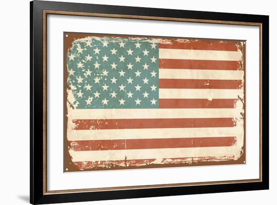 Vintage Style American Flag-Alisa Foytik-Framed Art Print