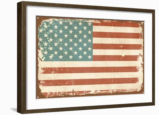 Vintage Style American Flag-Alisa Foytik-Framed Art Print