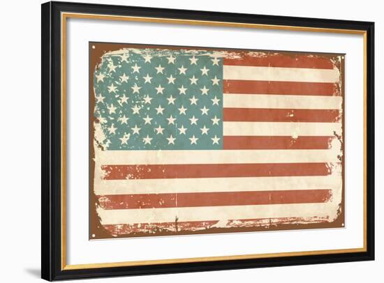 Vintage Style American Flag-Alisa Foytik-Framed Art Print