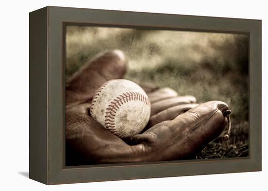 Vintage Style Baseball Glove and Ball-soupstock-Framed Premier Image Canvas