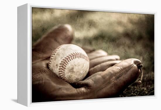 Vintage Style Baseball Glove and Ball-soupstock-Framed Premier Image Canvas