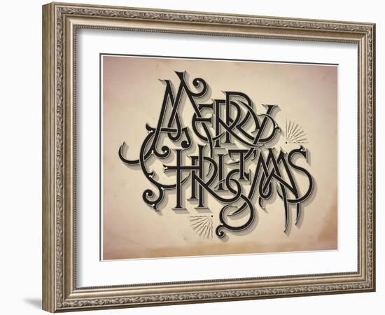 Vintage Style Detailed Christmas Card-traffico-Framed Art Print