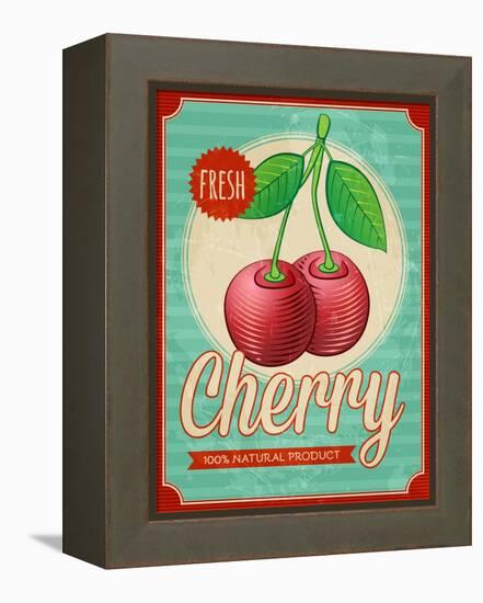 Vintage Styled Cherry-Marvid-Framed Stretched Canvas