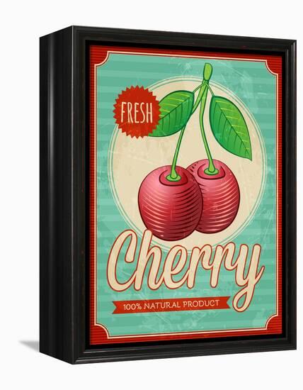 Vintage Styled Cherry-Marvid-Framed Stretched Canvas