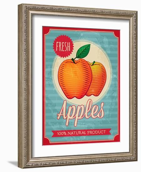 Vintage Styled Fresh Apples-Marvid-Framed Art Print