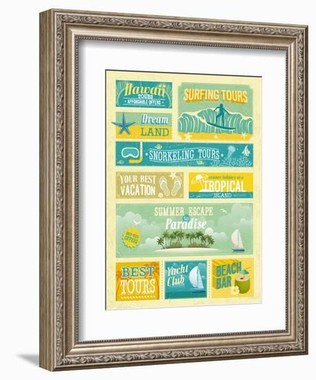 Vintage Summer Holidays And Beach Advertisements-avean-Framed Premium Giclee Print