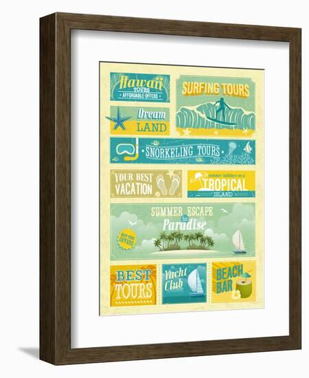 Vintage Summer Holidays And Beach Advertisements-avean-Framed Premium Giclee Print