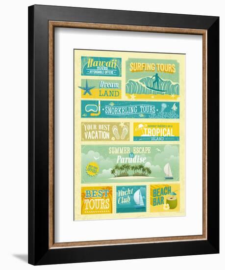 Vintage Summer Holidays And Beach Advertisements-avean-Framed Premium Giclee Print