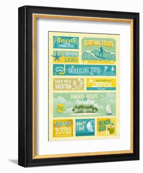 Vintage Summer Holidays And Beach Advertisements-avean-Framed Premium Giclee Print