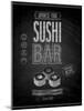 Vintage Sushi Bar Poster - Chalkboard-avean-Mounted Art Print