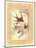 Vintage Swallows-null-Mounted Art Print