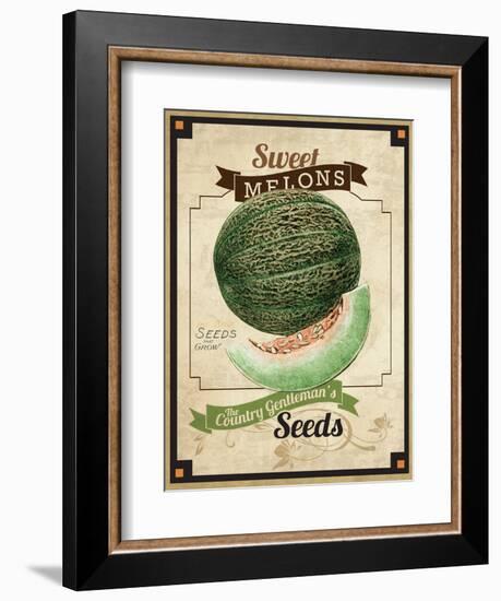 Vintage Sweet Melon Seed Packet-null-Framed Premium Giclee Print
