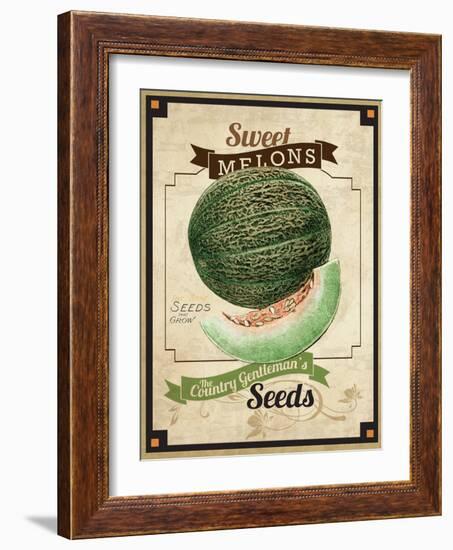 Vintage Sweet Melon Seed Packet-null-Framed Giclee Print