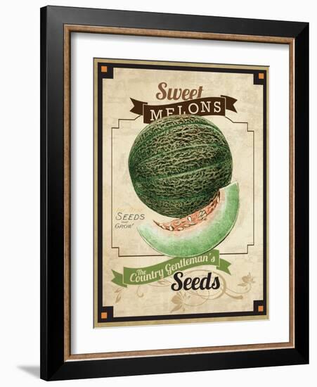 Vintage Sweet Melon Seed Packet-null-Framed Giclee Print