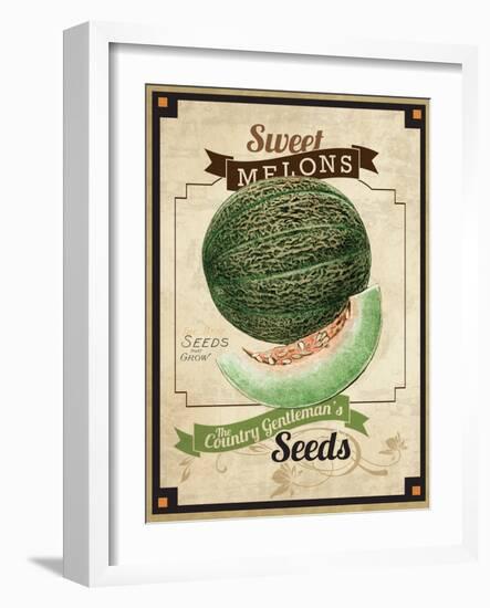 Vintage Sweet Melon Seed Packet-null-Framed Giclee Print